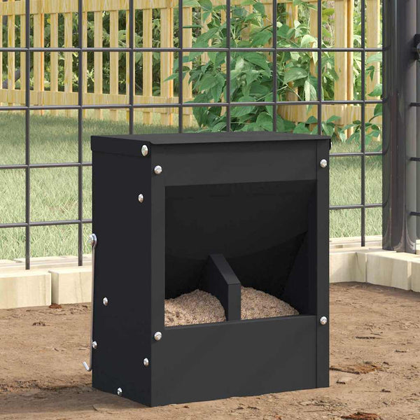 Kaninchenfutterspender Schwarz Stahl 25cm