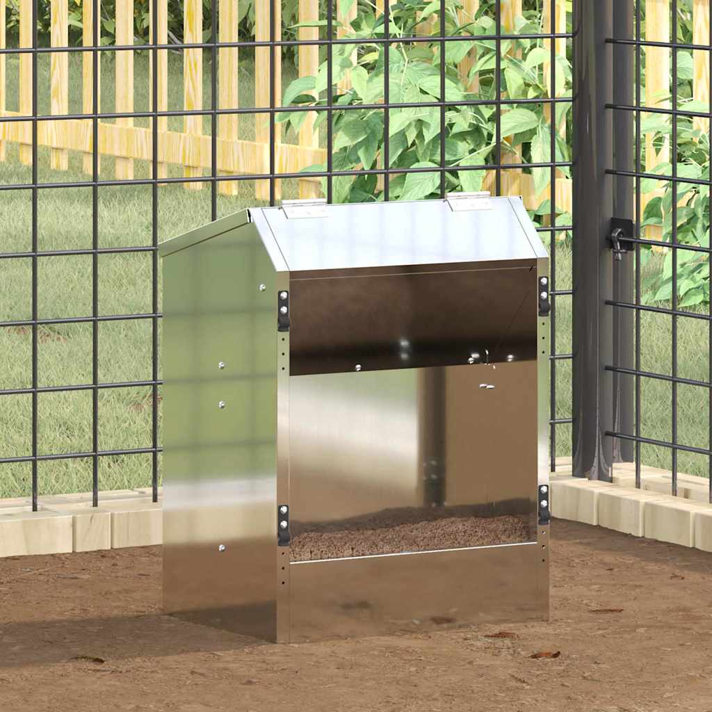 Kaninchen Futterautomat Silber Verzinkt