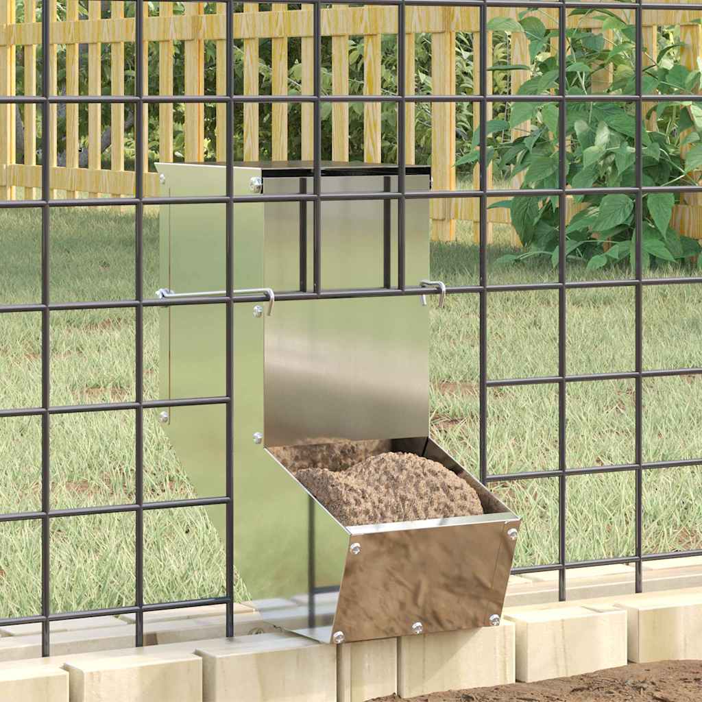 Kaninchenfuttertrog Silber Verzinkt