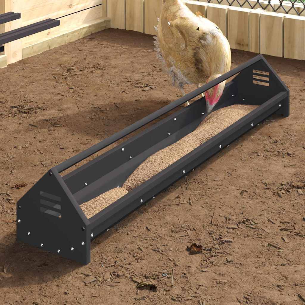 Hühnerfutterrinne Schwarz 108 cm