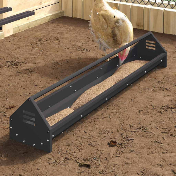 Hühnerfutterrinne Schwarz 108 cm
