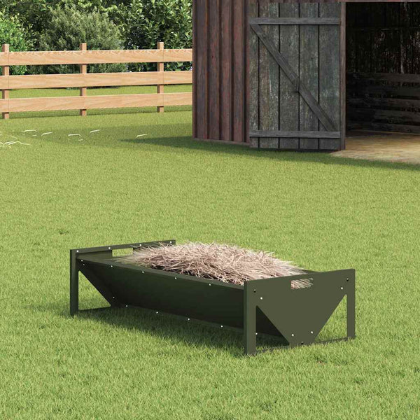 Futtertrog für Nutztiere, Olive Grün, 108 cm