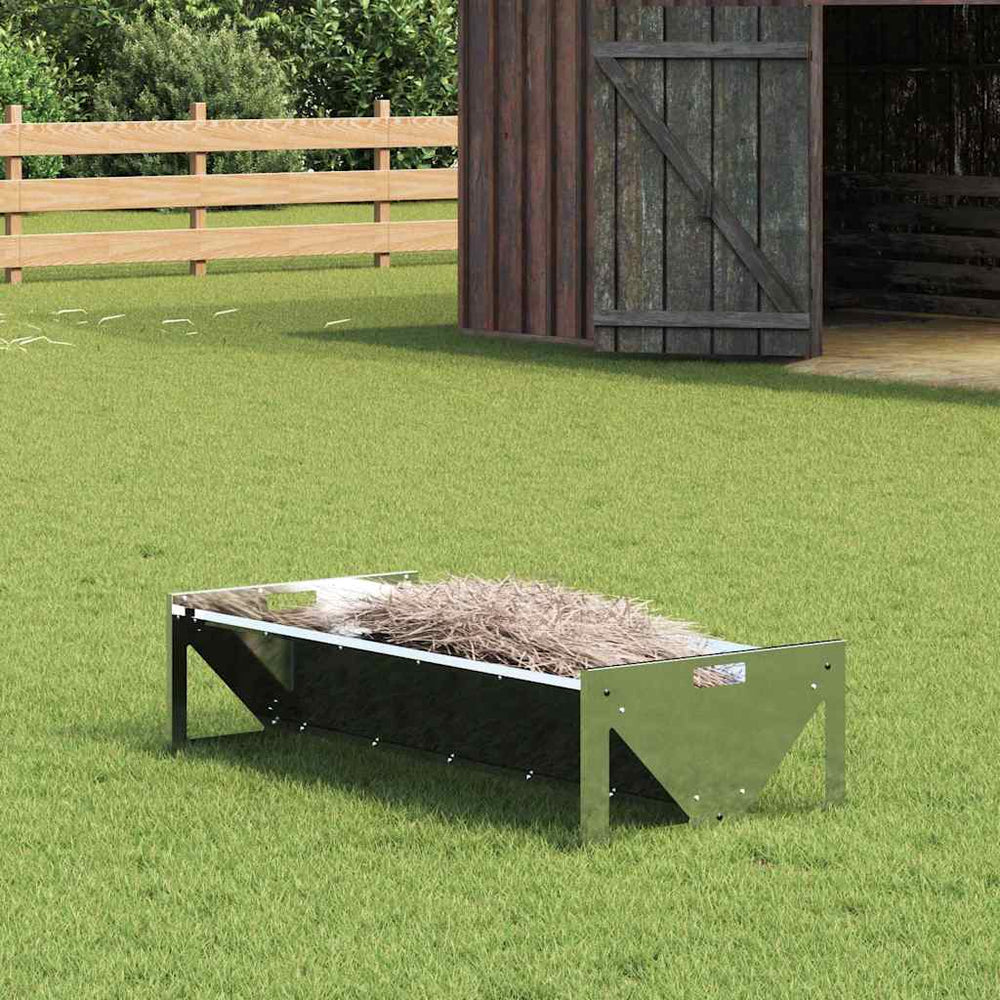 Futtertrog für Nutztiere, Silber, 108 cm