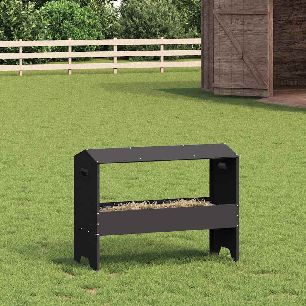 Futtertrog für Nutztiere, Schwarz, 79 cm