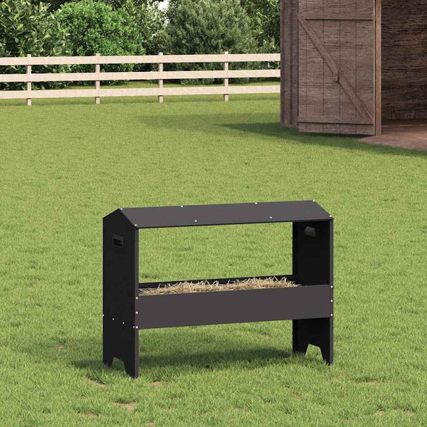 Futtertrog für Nutztiere, Schwarz, 79 cm