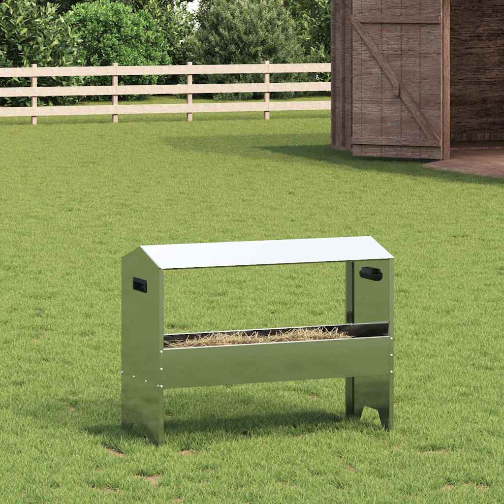 Futtertrog für Nutztiere, Silber, 79 cm