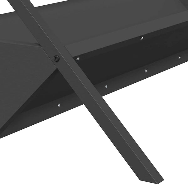 Futtertrog für Nutztiere, Schwarz, 111 cm