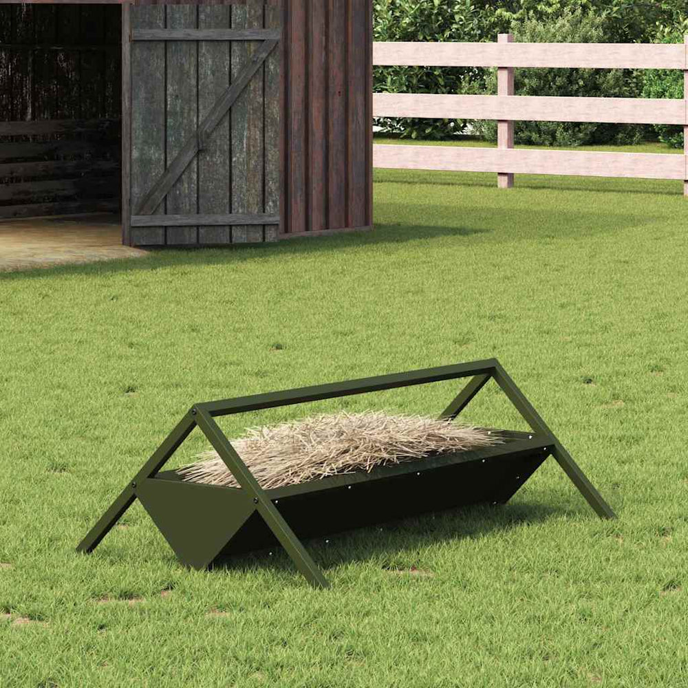 Futtertrog für Nutztiere, Olivgrün, 111 cm