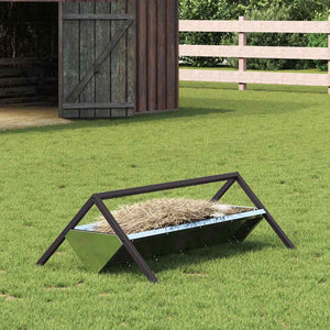 Futtertrog für Nutztiere, Silber, 111 cm