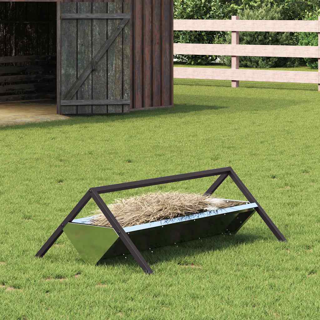 Futtertrog für Nutztiere, Silber, 111 cm