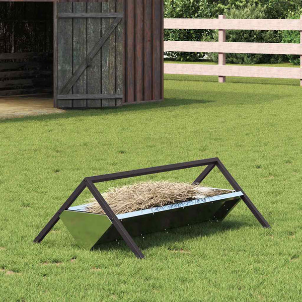 Futtertrog für Nutztiere, Silber, 111 cm