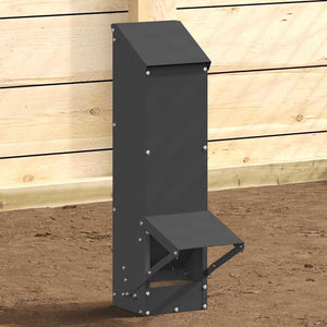 vidaXL Mangeoire à poulets Noir 13 x 12 x 51 cm Acier laminé à froid