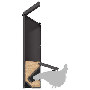 vidaXL Mangeoire à poulets Noir 13 x 12 x 51 cm Acier laminé à froid