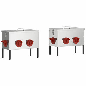 Hühnerfutterspender 2er Set Silber