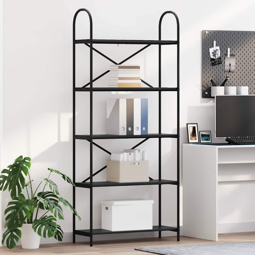 Bücherregal Schwarz Eichen-Optik