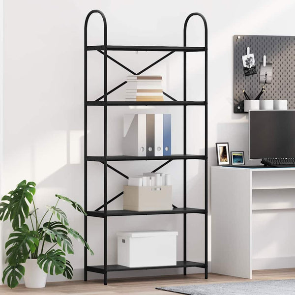 Bücherregal Schwarz Eichen-Optik