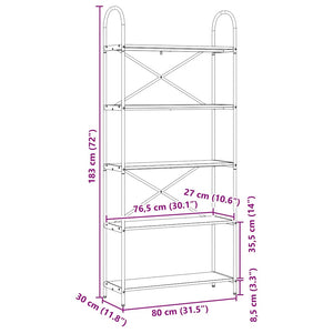 Bücherregal Sonoma Eiche 80x30x183cm