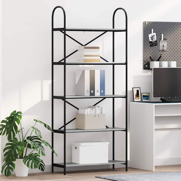 Bücherregal Grau Sonoma 80 cm