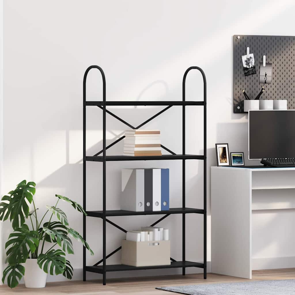 Bücherregal Schwarz Eiche 80x30x146cm