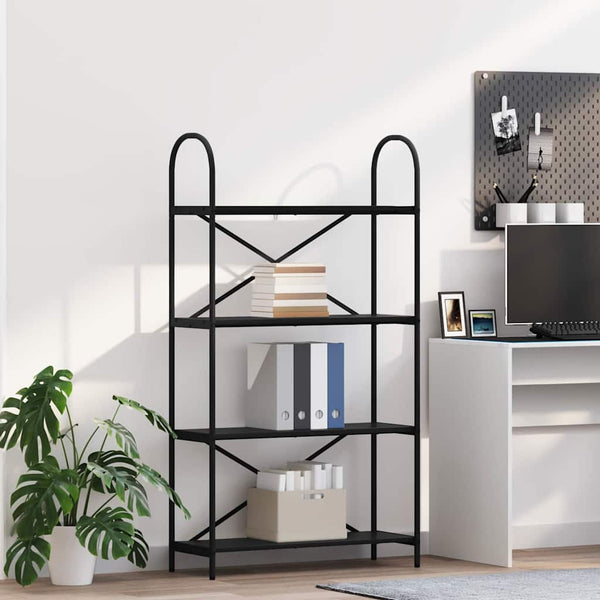 Bücherregal Schwarz Eiche 80x30x146cm