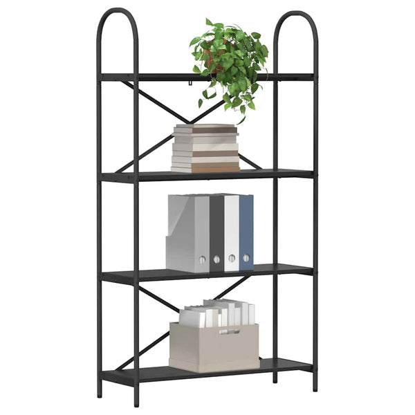 Bücherregal Schwarz Eiche 80x30x146cm