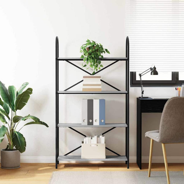 Bücherregal Grau Sonoma 80x30x146cm