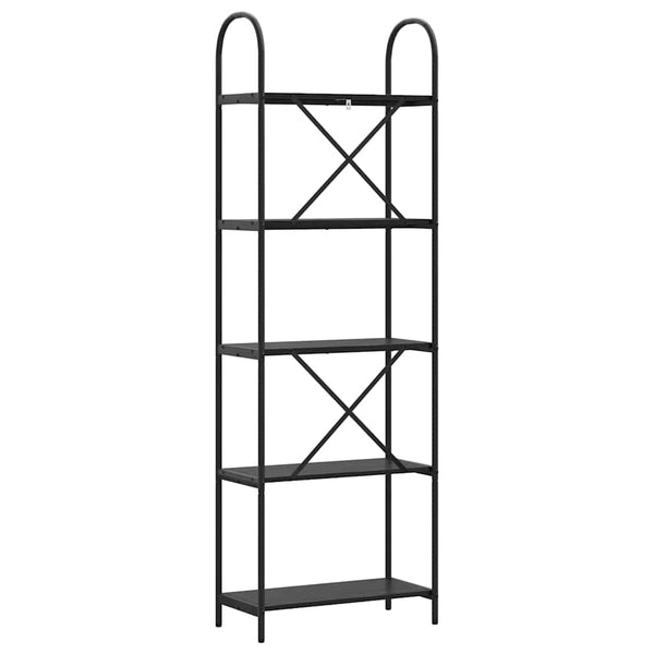 Bücherregal Schwarz Eichen-Optik, 183 cm hoch