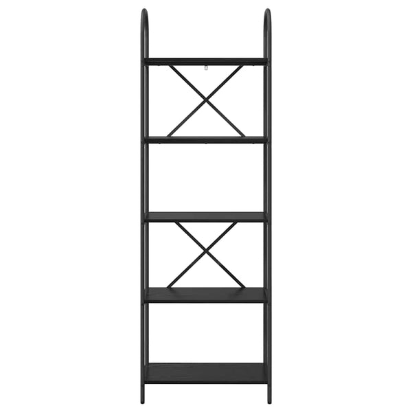Bücherregal Schwarz Eichen-Optik, 183 cm hoch