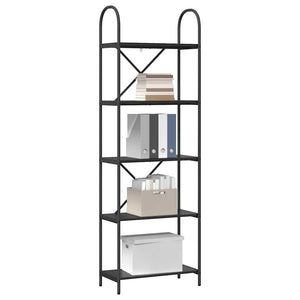 Bücherregal Schwarz Eichen-Optik, 183 cm hoch