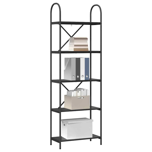 Bücherregal Schwarz Eichen-Optik, 183 cm hoch