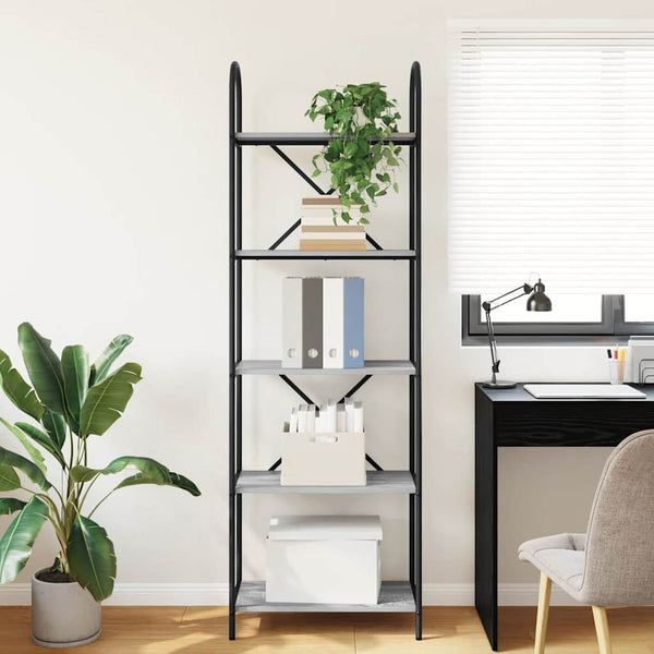 Bücherregal Grau Sonoma 60x30x183cm