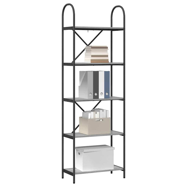 Bücherregal Grau Sonoma 60x30x183cm