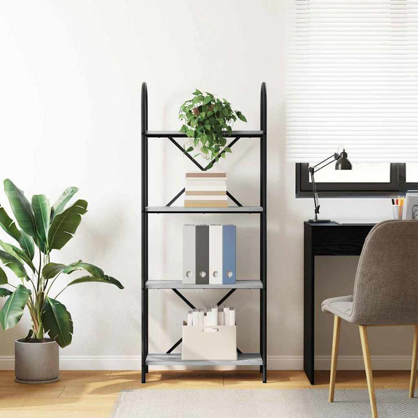 Bücherregal Grau Sonoma 60x30x146cm