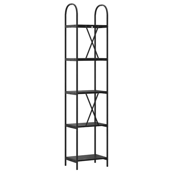 Bücherregal Schwarz Eichen-Optik 183cm