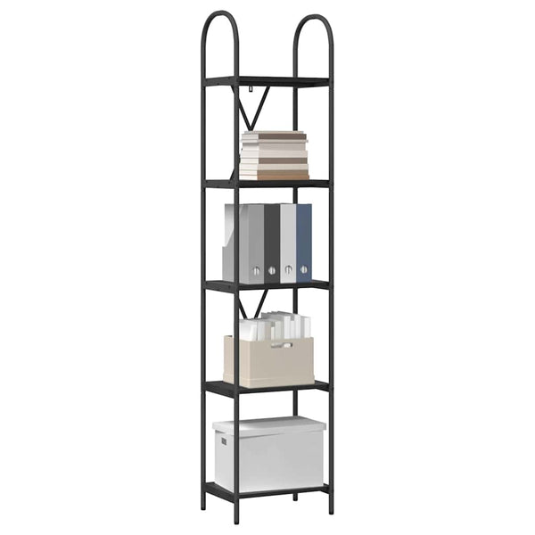 Bücherregal Schwarz Eichen-Optik 183cm