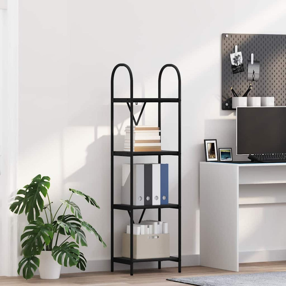 Bücherregal Schwarz Eichen-Optik 146 cm