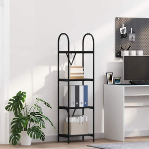 Bücherregal Schwarz Eichen-Optik 146 cm