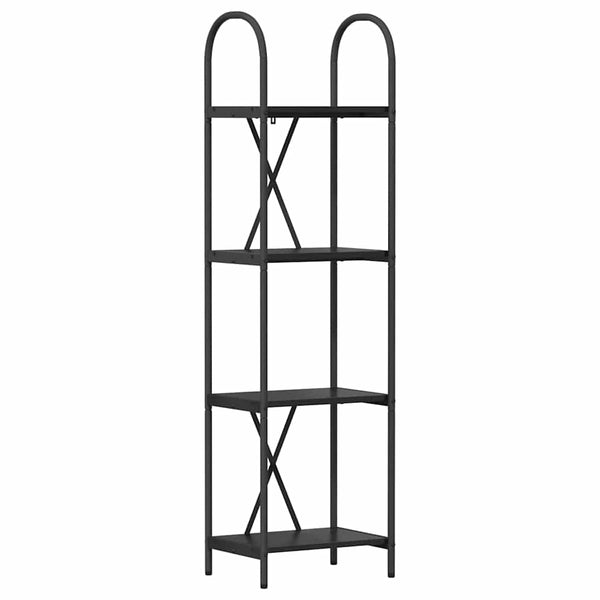 Bücherregal Schwarz Eichen-Optik 146 cm
