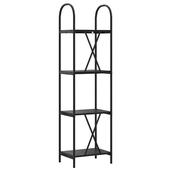 Bücherregal Schwarz Eichen-Optik 146 cm