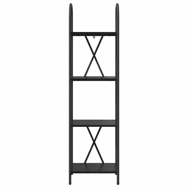 Bücherregal Schwarz Eichen-Optik 146 cm