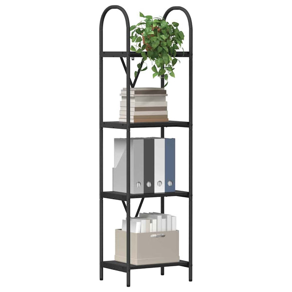 Bücherregal Schwarz Eichen-Optik 146 cm