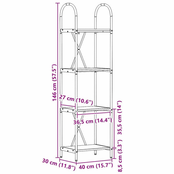 Bücherregal Geräucherte Eiche 146cm