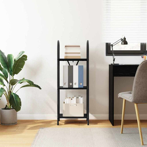 Bücherregal Schwarz Eichen-Optik 109 cm