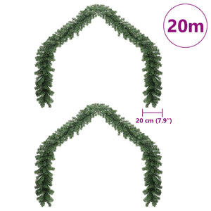 Weihnachtsgirlande Grün 20 m, 2er-Set