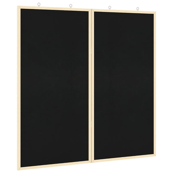 Schwarze Info-Tafel Kiefer Massivholz 80x80cm