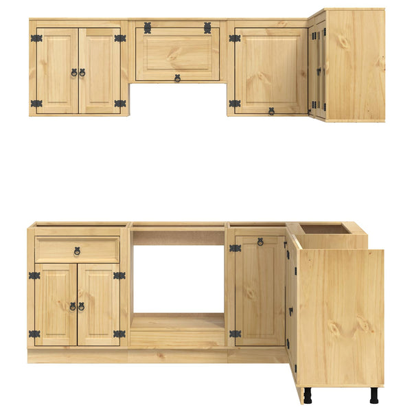 Massivholz Schrank Honigbraun Kiefer 8-teilig