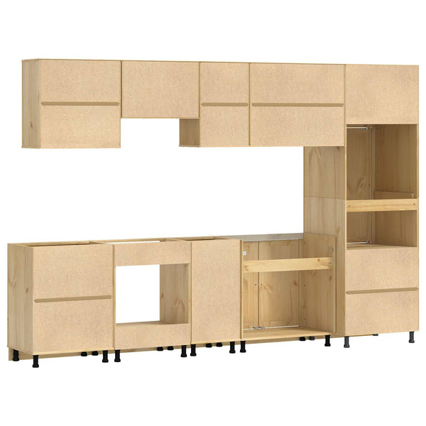 Honigbrauner Kiefer Massivholz Schrank mit Regal