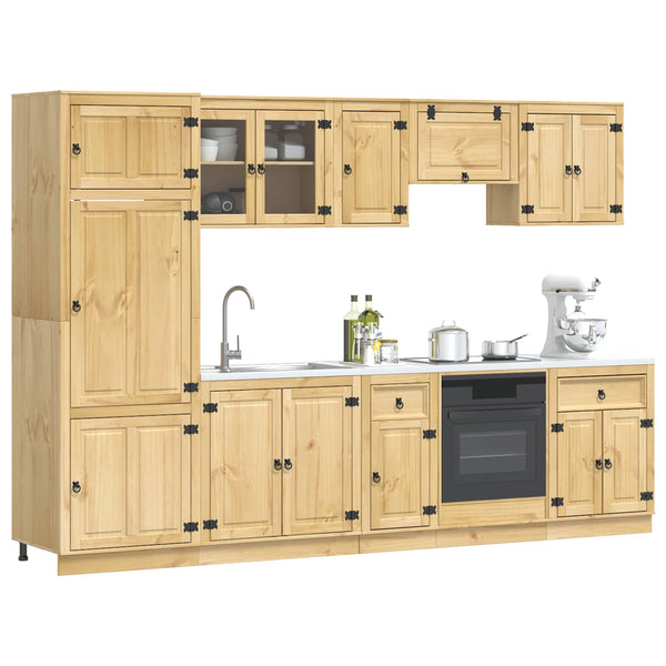 Honigbrauner Kiefer Massivholz Schrank mit Regal