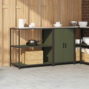 Küchen Aufbewahrungsset mit Regal Olive Grün, 2-teilig
