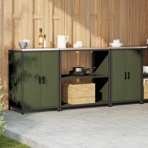Küchen Aufbewahrungsset mit Regal Olive Grün